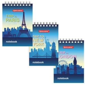 Блокнот А7 40л. клетка  гребень, BRAUBERG,...